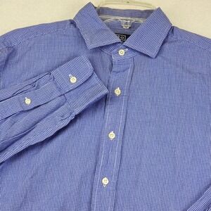 Polo by Ralph Lauren Estate Blue Checkered 100% Cotton Dress Shirt 16-34